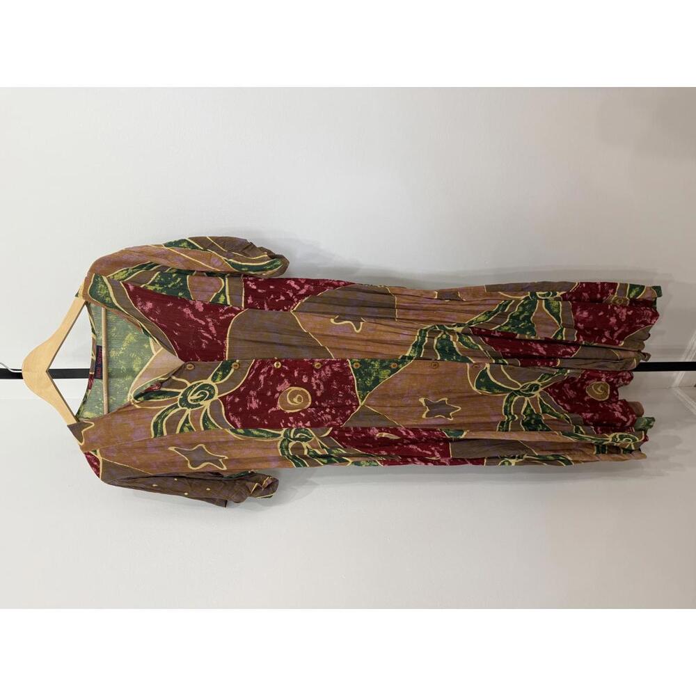 Vintage High Society L Patchwork Pattern Button-F… - image 2